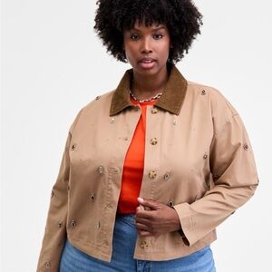 ON 34th Embroidered Tan Jacket